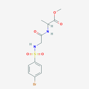 molecular formula C12H15BrN2O5S B2715205 甲酸甲酯 2-[(2-{[(4-溴苯基)磺酰]氨基}乙酰)氨基]丙酸酯 CAS No. 1396971-36-0