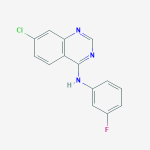 molecular formula C14H9ClFN3 B2715206 7-氯-N-(3-氟苯基)喹唑啉-4-胺 CAS No. 477856-40-9