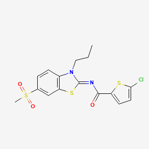 molecular formula C16H15ClN2O3S3 B2715207 5-氯-N-(6-甲磺酰基-3-丙基-1,3-苯并噻唑-2-基)噻吩-2-甲酰胺 CAS No. 898464-25-0