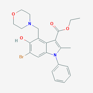 molecular formula C23H25BrN2O4 B271521 ethyl 6-bromo-5-hydroxy-2-methyl-4-(morpholin-4-ylmethyl)-1-phenyl-1H-indole-3-carboxylate 