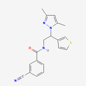 3-cyano-N-(2-(3,5-dimethyl-1H-pyrazol-1-yl)-2-(thiophen-3-yl)ethyl)benzamide