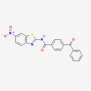 molecular formula C21H13N3O4S B2715218 4-benzoyl-N-(6-nitro-1,3-benzothiazol-2-yl)benzamide CAS No. 315232-48-5