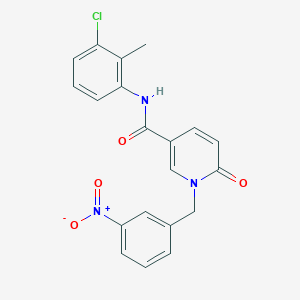 molecular formula C20H16ClN3O4 B2715221 N-(3-chloro-2-methylphenyl)-1-[(3-nitrophenyl)methyl]-6-oxopyridine-3-carboxamide CAS No. 942010-01-7