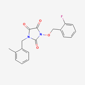1-[(2-Fluorophenyl)methoxy]-3-[(2-methylphenyl)methyl]imidazolidine-2,4,5-trione