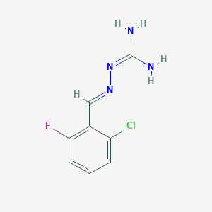 molecular formula C8H8ClFN4 B2715230 1-{[(2-Chloro-6-fluorophenyl)methylidene]amino}guanidine CAS No. 1620238-03-0