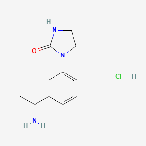 molecular formula C11H16ClN3O B2715238 1-(3-(1-Aminoethyl)phenyl)imidazolidin-2-one hydrochloride CAS No. 2155855-75-5