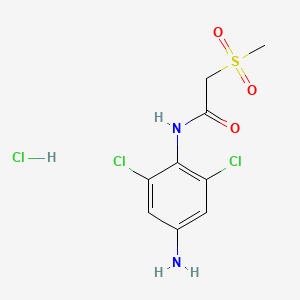 molecular formula C9H11Cl3N2O3S B2715239 N-(4-amino-2,6-dichlorophenyl)-2-methanesulfonylacetamide hydrochloride CAS No. 2137760-81-5