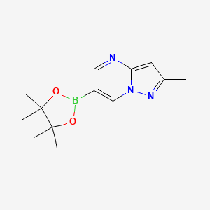 molecular formula C13H18BN3O2 B2715263 2-methyl-6-(4,4,5,5-tetramethyl-1,3,2-dioxaborolan-2-yl)pyrazolo[1,5-a]pyrimidine CAS No. 2086184-54-3