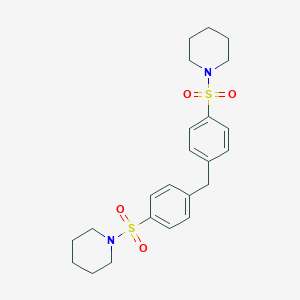 molecular formula C23H30N2O4S2 B271527 1-({4-[4-(1-Piperidinylsulfonyl)benzyl]phenyl}sulfonyl)piperidine 