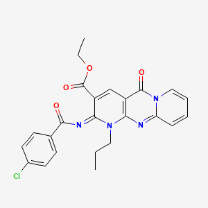 (Z)-ethyl 2-((4-chlorobenzoyl)imino)-5-oxo-1-propyl-2,5-dihydro-1H-dipyrido[1,2-a:2',3'-d]pyrimidine-3-carboxylate