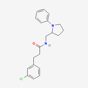 molecular formula C20H23ClN2O B2715273 3-(3-氯苯基)-N-((1-苯基吡咯啉-2-基)甲基)丙酰胺 CAS No. 1705745-40-9