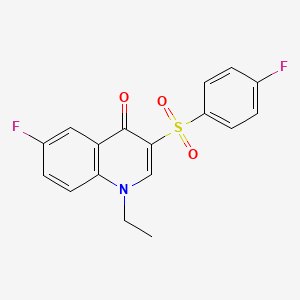 molecular formula C17H13F2NO3S B2715284 1-ethyl-6-fluoro-3-((4-fluorophenyl)sulfonyl)quinolin-4(1H)-one CAS No. 899214-10-9