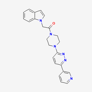 2-(1H-indol-1-yl)-1-(4-(6-(pyridin-3-yl)pyridazin-3-yl)piperazin-1-yl)ethanone