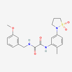 molecular formula C20H23N3O5S B2715288 N1-(5-(1,1-dioxidoisothiazolidin-2-yl)-2-methylphenyl)-N2-(3-methoxybenzyl)oxalamide CAS No. 1105228-30-5
