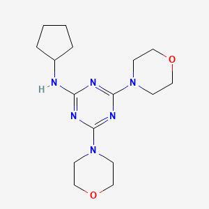 molecular formula C16H26N6O2 B2715289 N-环戊基-4,6-二吗啉基-1,3,5-三嘧啶-2-胺 CAS No. 920119-48-8