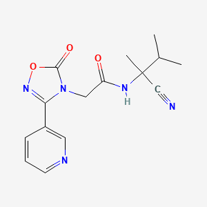 molecular formula C15H17N5O3 B2715290 N-(1-cyano-1,2-dimethylpropyl)-2-[5-oxo-3-(pyridin-3-yl)-4,5-dihydro-1,2,4-oxadiazol-4-yl]acetamide CAS No. 1311639-81-2