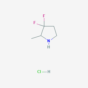 molecular formula C5H10ClF2N B2715291 3,3-Difluoro-2-methylpyrrolidine hydrochloride CAS No. 1785395-75-6