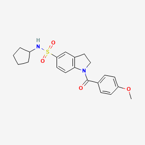 5-[(Cyclopentylamino)sulfonyl]indolinyl 4-methoxyphenyl ketone