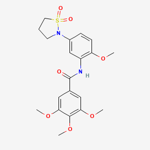 molecular formula C20H24N2O7S B2715310 N-(5-(1,1-dioxidoisothiazolidin-2-yl)-2-methoxyphenyl)-3,4,5-trimethoxybenzamide CAS No. 941899-59-8