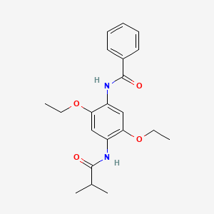 molecular formula C21H26N2O4 B2715311 N-{2,5-diethoxy-4-[(2-methylpropanoyl)amino]phenyl}benzamide CAS No. 288843-09-4