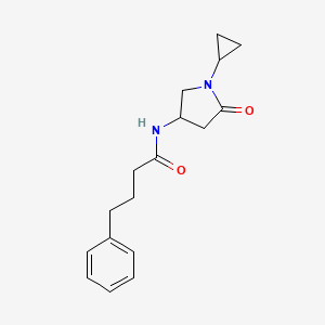 molecular formula C17H22N2O2 B2715313 N-(1-cyclopropyl-5-oxopyrrolidin-3-yl)-4-phenylbutanamide CAS No. 1396785-06-0
