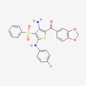 [3-Amino-5-[(4-fluorophenyl)amino]-4-(phenylsulfonyl)-2-thienyl](1,3-benzodioxol-5-yl)methanone
