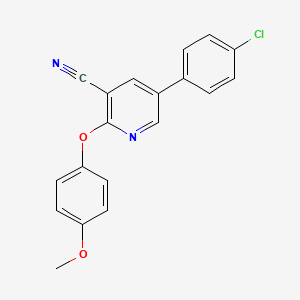 5-(4-Chlorophenyl)-2-(4-methoxyphenoxy)pyridine-3-carbonitrile