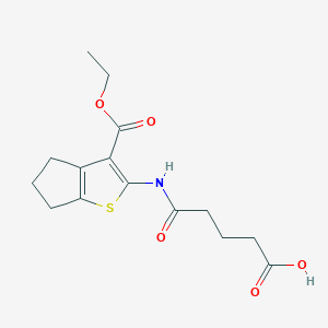 molecular formula C15H19NO5S B2715333 5-[(3-乙氧羰基-5,6-二氢-4H-环戊噻吩-2-基)氨基]-5-氧代戊酸 CAS No. 342382-90-5