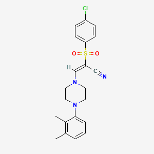 (E)-2-((4-chlorophenyl)sulfonyl)-3-(4-(2,3-dimethylphenyl)piperazin-1-yl)acrylonitrile