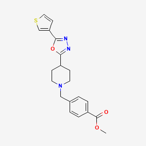 Methyl 4-((4-(5-(thiophen-3-yl)-1,3,4-oxadiazol-2-yl)piperidin-1-yl)methyl)benzoate