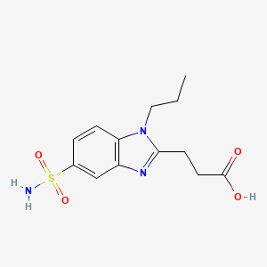 molecular formula C13H17N3O4S B2715343 3-[5-(氨基磺酰)-1-丙基-1H-苯并咪唑-2-基]丙酸 CAS No. 793678-98-5