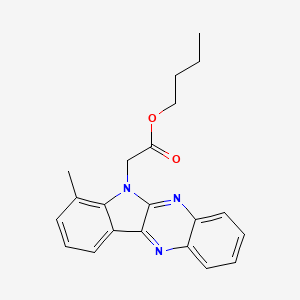 molecular formula C21H21N3O2 B2715346 Butyl 2-(4-methylindolo[2,3-b]quinoxalin-5-yl)acetate CAS No. 843622-89-9
