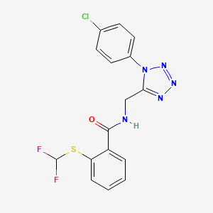 N-((1-(4-chlorophenyl)-1H-tetrazol-5-yl)methyl)-2-((difluoromethyl)thio)benzamide