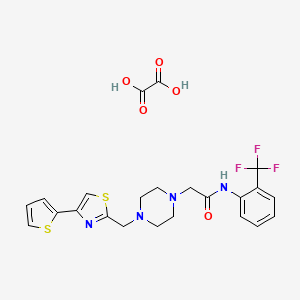 2-(4-((4-(thiophen-2-yl)thiazol-2-yl)methyl)piperazin-1-yl)-N-(2-(trifluoromethyl)phenyl)acetamide oxalate