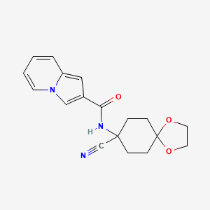 N-(8-Cyano-1,4-dioxaspiro[4.5]decan-8-yl)indolizine-2-carboxamide