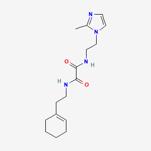 molecular formula C16H24N4O2 B2715389 N1-(2-(cyclohex-1-en-1-yl)ethyl)-N2-(2-(2-methyl-1H-imidazol-1-yl)ethyl)oxalamide CAS No. 1210276-10-0