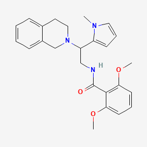 molecular formula C25H29N3O3 B2715392 N-(2-(3,4-dihydroisoquinolin-2(1H)-yl)-2-(1-methyl-1H-pyrrol-2-yl)ethyl)-2,6-dimethoxybenzamide CAS No. 1049459-33-7