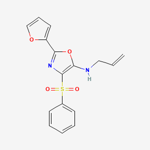 molecular formula C16H14N2O4S B2715393 4-(BENZENESULFONYL)-2-(FURAN-2-YL)-N-(PROP-2-EN-1-YL)-1,3-OXAZOL-5-AMINE CAS No. 823829-44-3