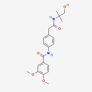 molecular formula C21H26N2O5 B2715396 N-(4-(2-((1-羟基-2-甲基丙烷-2-基)氨基)-2-氧代乙基)苯基)-3,4-二甲氧基苯甲酰胺 CAS No. 1235670-30-0