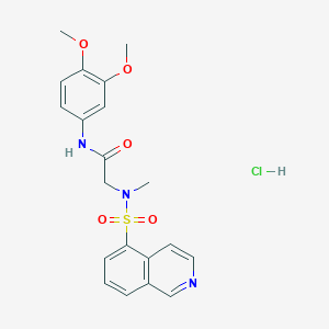 molecular formula C20H22ClN3O5S B2715398 N-(3,4-dimethoxyphenyl)-2-(N-methylisoquinoline-5-sulfonamido)acetamide hydrochloride CAS No. 1215583-10-0