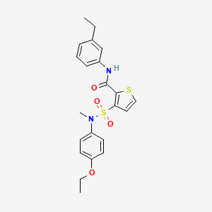 molecular formula C22H24N2O4S2 B2715420 3-(N-(4-ethoxyphenyl)-N-methylsulfamoyl)-N-(3-ethylphenyl)thiophene-2-carboxamide CAS No. 1251693-00-1