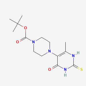 molecular formula C14H22N4O3S B2715426 Tert-butyl 4-(6-methyl-4-oxo-2-thioxo-1,2,3,4-tetrahydropyrimidin-5-yl)piperazine-1-carboxylate CAS No. 1283109-67-0