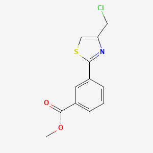 molecular formula C12H10ClNO2S B2715438 Methyl 3-[4-(chloromethyl)-1,3-thiazol-2-yl]benzoate CAS No. 479578-92-2