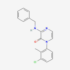 molecular formula C18H16ClN3O B2715454 3-(benzylamino)-1-(3-chloro-2-methylphenyl)pyrazin-2(1H)-one CAS No. 899999-60-1