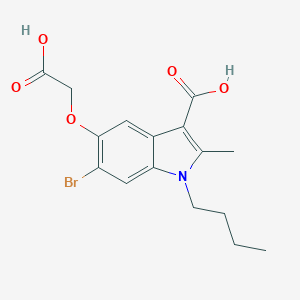 molecular formula C16H18BrNO5 B271546 6-Bromo-1-butyl-5-(carboxymethoxy)-2-methylindole-3-carboxylic acid 
