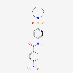 molecular formula C19H21N3O5S B2715462 N-[4-(azepan-1-ylsulfonyl)phenyl]-4-nitrobenzamide CAS No. 316150-65-9