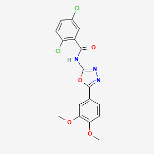 molecular formula C17H13Cl2N3O4 B2715476 2,5-dichloro-N-[5-(3,4-dimethoxyphenyl)-1,3,4-oxadiazol-2-yl]benzamide CAS No. 922962-13-8