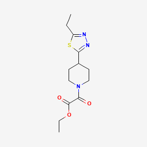 molecular formula C13H19N3O3S B2715485 Ethyl 2-(4-(5-ethyl-1,3,4-thiadiazol-2-yl)piperidin-1-yl)-2-oxoacetate CAS No. 1170147-47-3