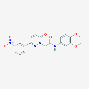 molecular formula C20H16N4O6 B2715496 N-(2,3-dihydro-1,4-benzodioxin-6-yl)-2-[3-(3-nitrophenyl)-6-oxopyridazin-1-yl]acetamide CAS No. 899990-77-3