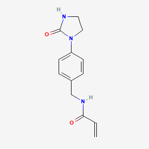 B2715498 N-[[4-(2-Oxoimidazolidin-1-yl)phenyl]methyl]prop-2-enamide CAS No. 2361656-91-7